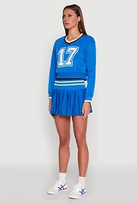 Womens V Neck Graphic Varsity Sweatshirt,