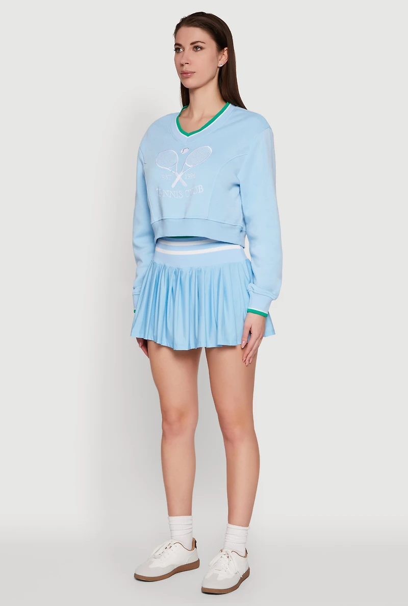 Womens Graphic V Neck Varsity Sweatshirt,
