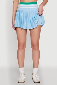 Womens Varsity Striped Waistband Tennis Skirt,