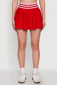 Womens Varsity Striped Waistband Tennis Skirt, M