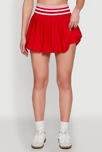 Womens Varsity Striped Waistband Tennis Skirt, M