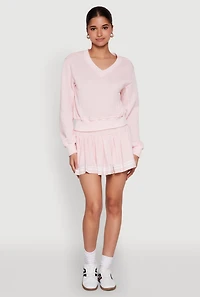 Womens Long Sleeve V Neck Sweatshirt,