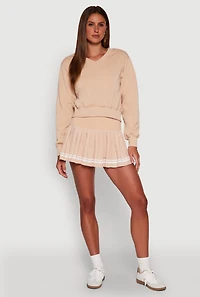 Womens Varsity Stripe High Waisted Pleated Skirt,