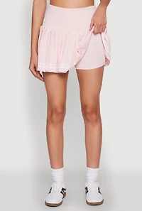 Womens Varsity Stripe High Waisted Pleated Skirt,