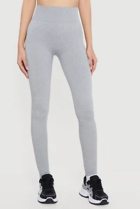 High Waisted Seamless Compression Rib Leggings