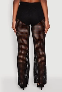 Womens Crochet Straight Leg Pants, M