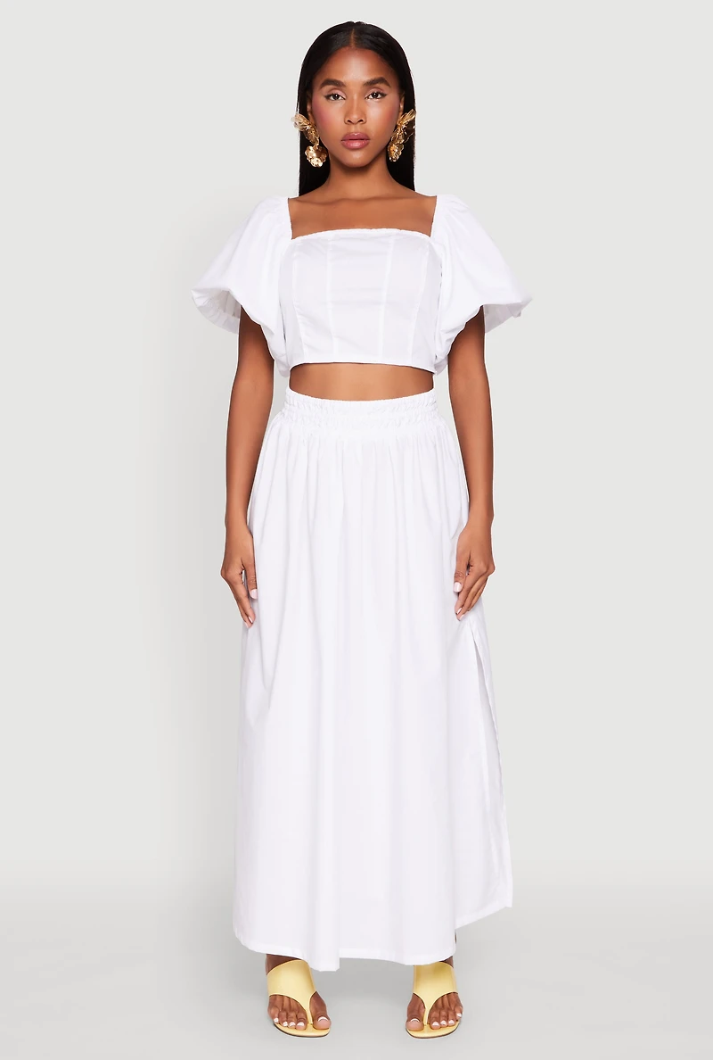 Poplin Maxi Skirt