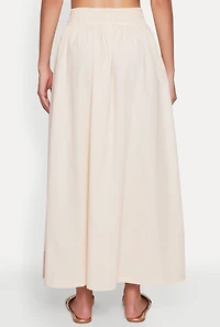 Womens Poplin Maxi Skirt, Khaki, Size M