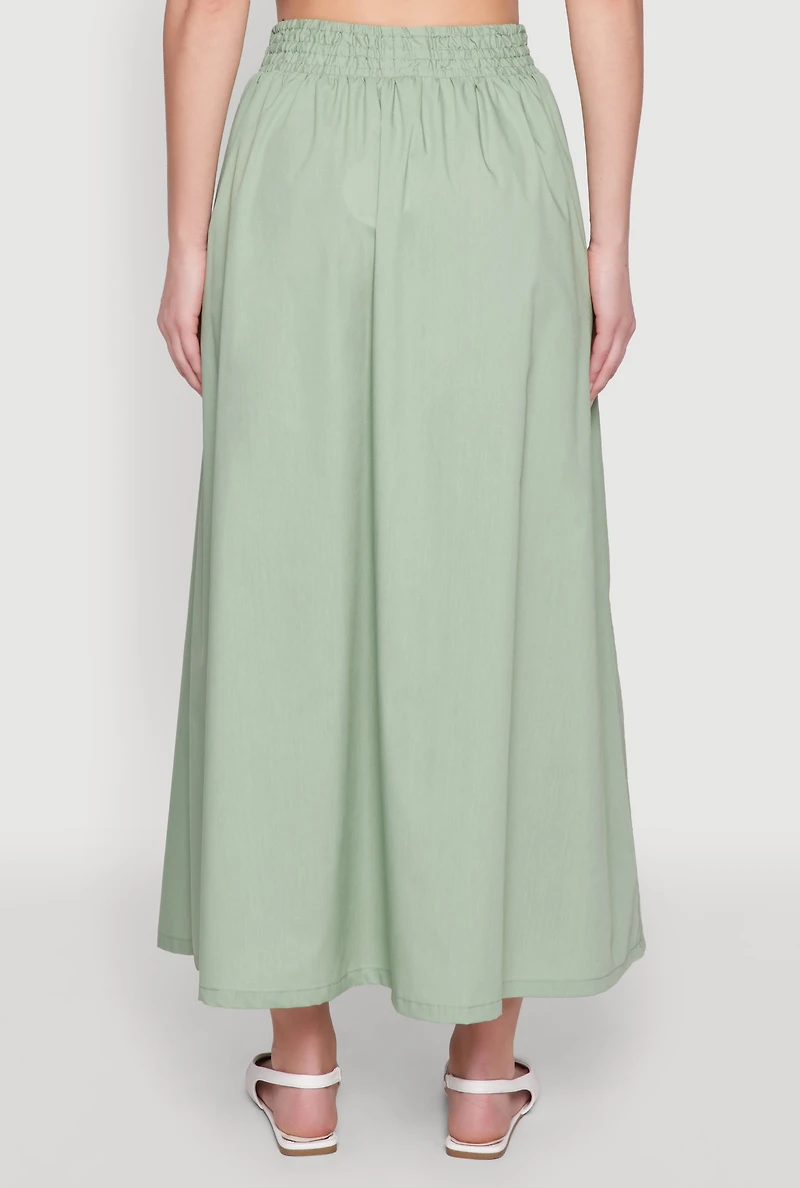 Womens Poplin Maxi Skirt,