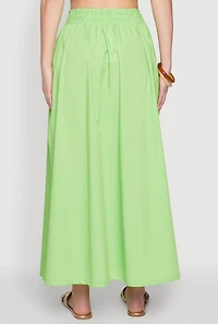 Womens Poplin Maxi Skirt,