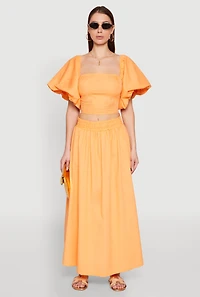 Poplin Maxi Skirt