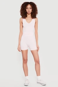 Seamless V-Neck Tank Top and Bike Shorts Set