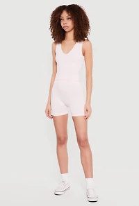 Seamless V-Neck Tank Top and Bike Shorts Set