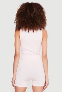 Seamless V-Neck Tank Top and Bike Shorts Set