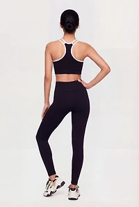Contrast Trim Racerback Sports Bra and Leggings Set