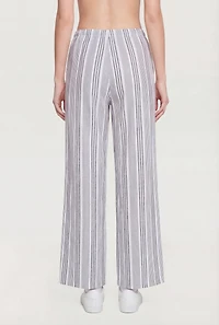 Striped Drawstring Straight Leg Pants