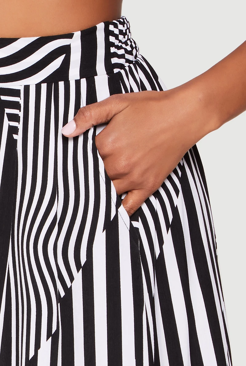 Womens Printed Pattern Pleated Maxi Skirt,