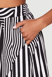 Womens Printed Pattern Pleated Maxi Skirt,