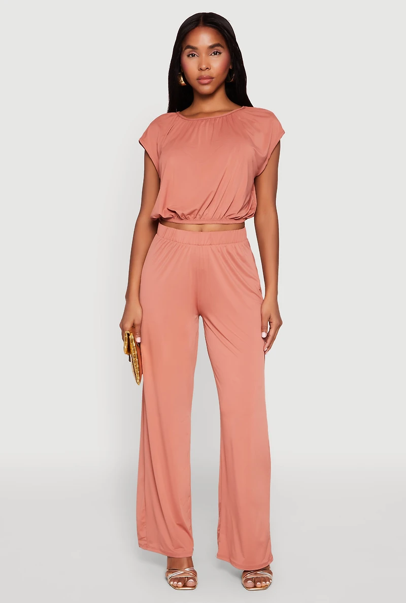 Womens Dolman Sleeve Crop Top, Pink, Size M