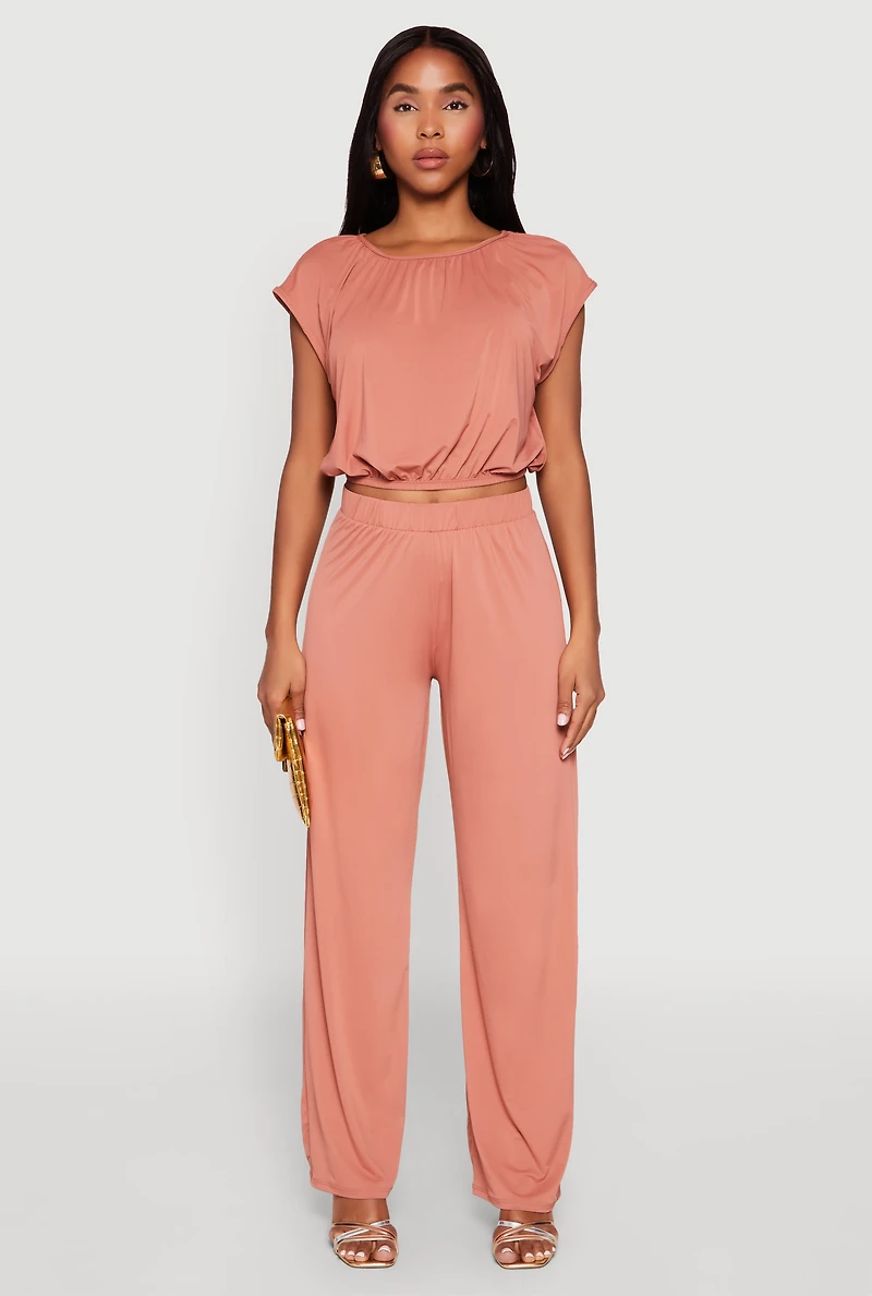 Womens Dolman Sleeve Crop Top, Pink, Size S