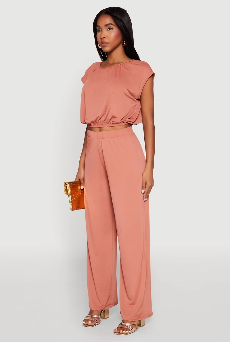 Womens Dolman Sleeve Crop Top, Pink, Size M