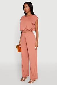 Womens Dolman Sleeve Crop Top, Pink, Size M