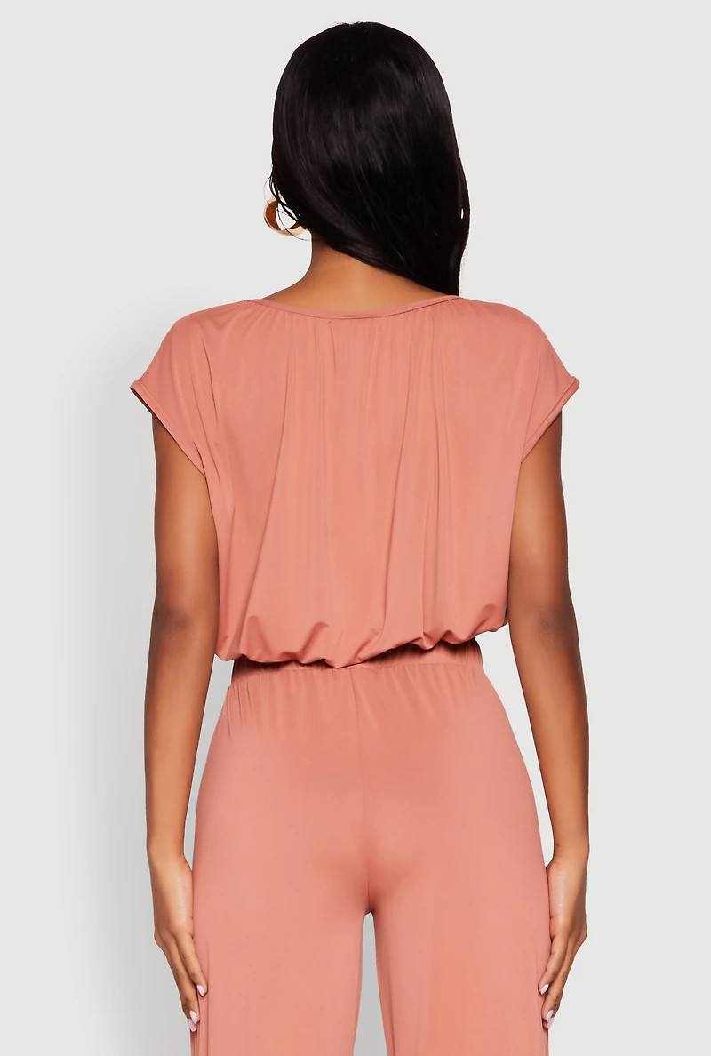 Womens Dolman Sleeve Crop Top, Pink, Size M