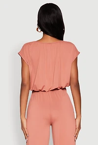 Womens Dolman Sleeve Crop Top, Pink, Size M