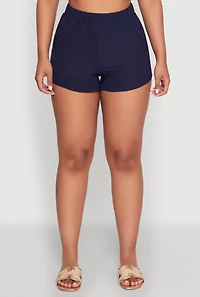 Womens Airy High Waisted Shorts, Blue,