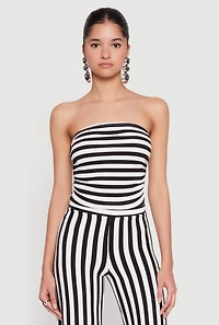 Womens Striped Tube Top, Multi, Size M