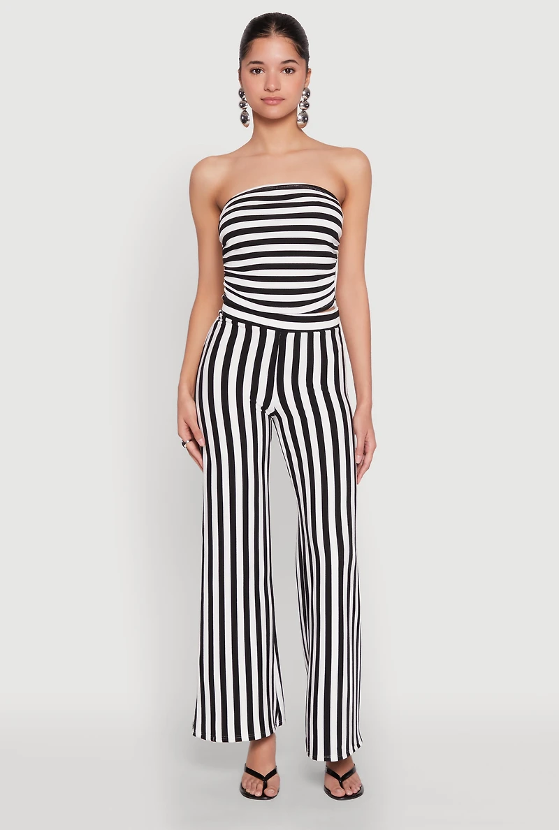 Womens Striped Tube Top, Multi,