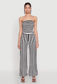 Womens Striped Tube Top, Multi, Size M