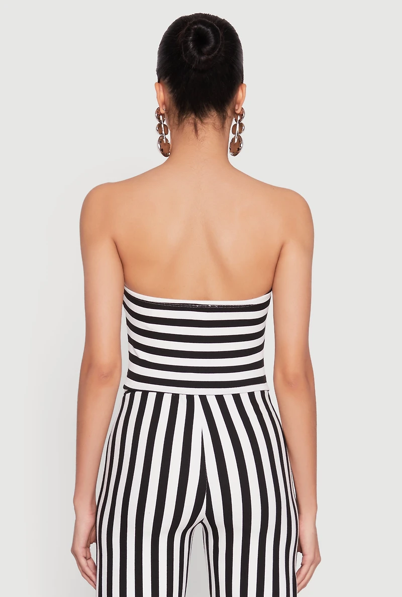 Womens Striped Tube Top, Multi,