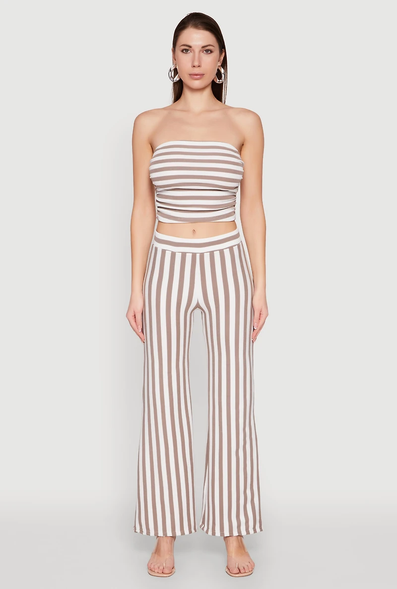Womens Striped Tube Top, Multi, Size M