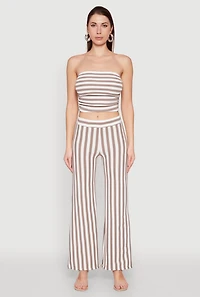 Womens Striped Tube Top, Multi, Size M