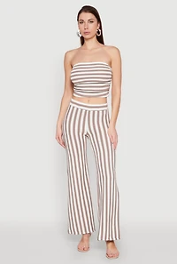 Womens Striped Tube Top, Multi, Size M
