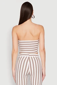 Womens Striped Tube Top, Multi, Size M
