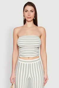 Womens Striped Tube Top, Multi, Size S
