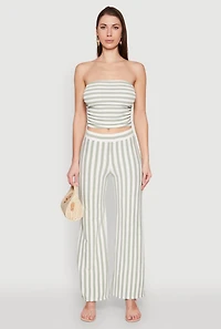 Womens Striped Tube Top, Multi,
