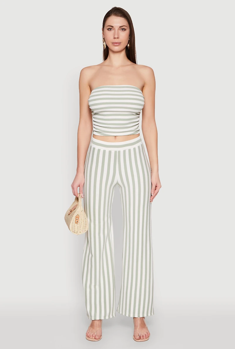 Womens Striped Tube Top, Multi, Size S