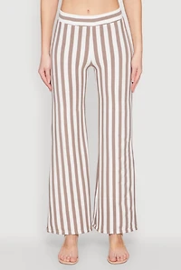Womens Striped Wide Leg Pants, S