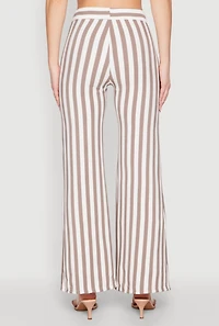 Womens Striped Wide Leg Pants, S