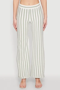 Womens Striped Wide Leg Pants, Multi,