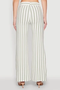 Womens Striped Wide Leg Pants, Multi, Size L
