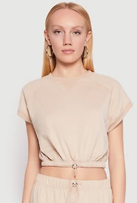 Almost Famous Short Sleeve Cropped Sweatshirt