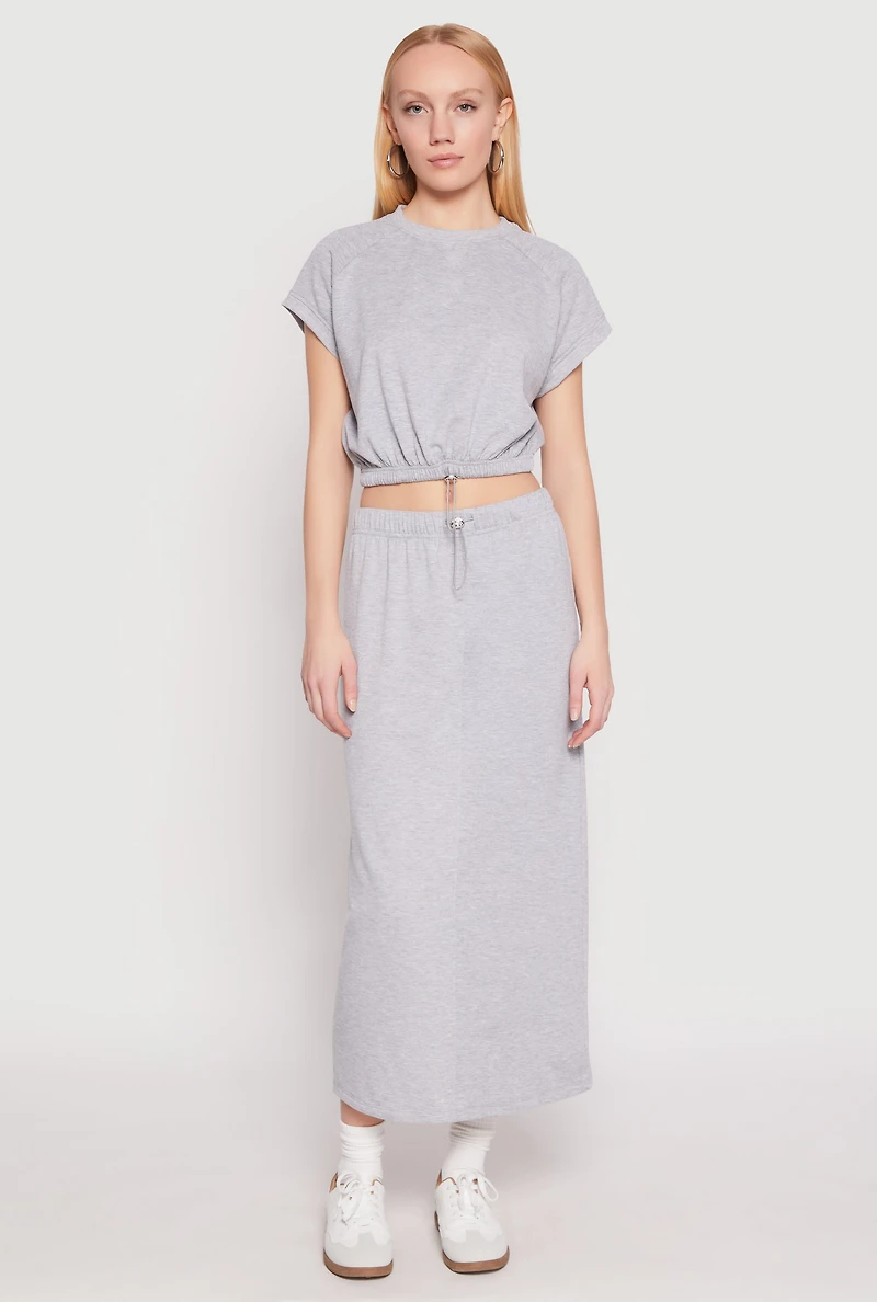 Womens Almost Famous Fleece Maxi Skirt, M