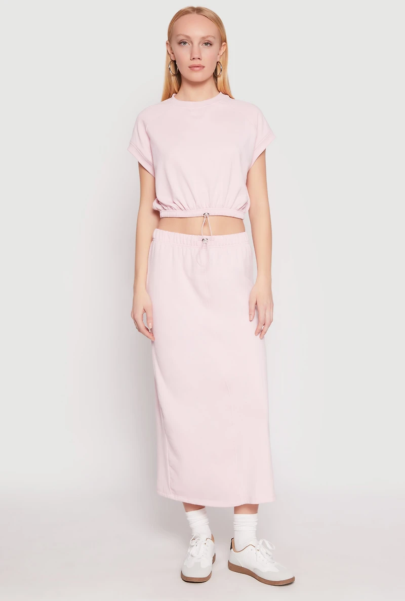 Womens Almost Famous Fleece Maxi Skirt, Pink, Size M