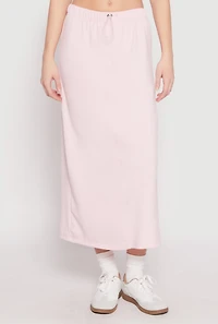 Womens Almost Famous Fleece Maxi Skirt, Pink, Size M