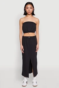 Womens Almost Famous Fleece Slit Front Cargo Skirt, S