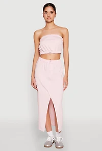 Womens Almost Famous Fleece Slit Front Cargo Skirt, Pink,